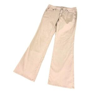 Jag jeans beige boot leg stretch cotton casual pants embroidery pockets size 12